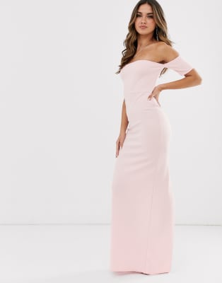 blush bardot dress