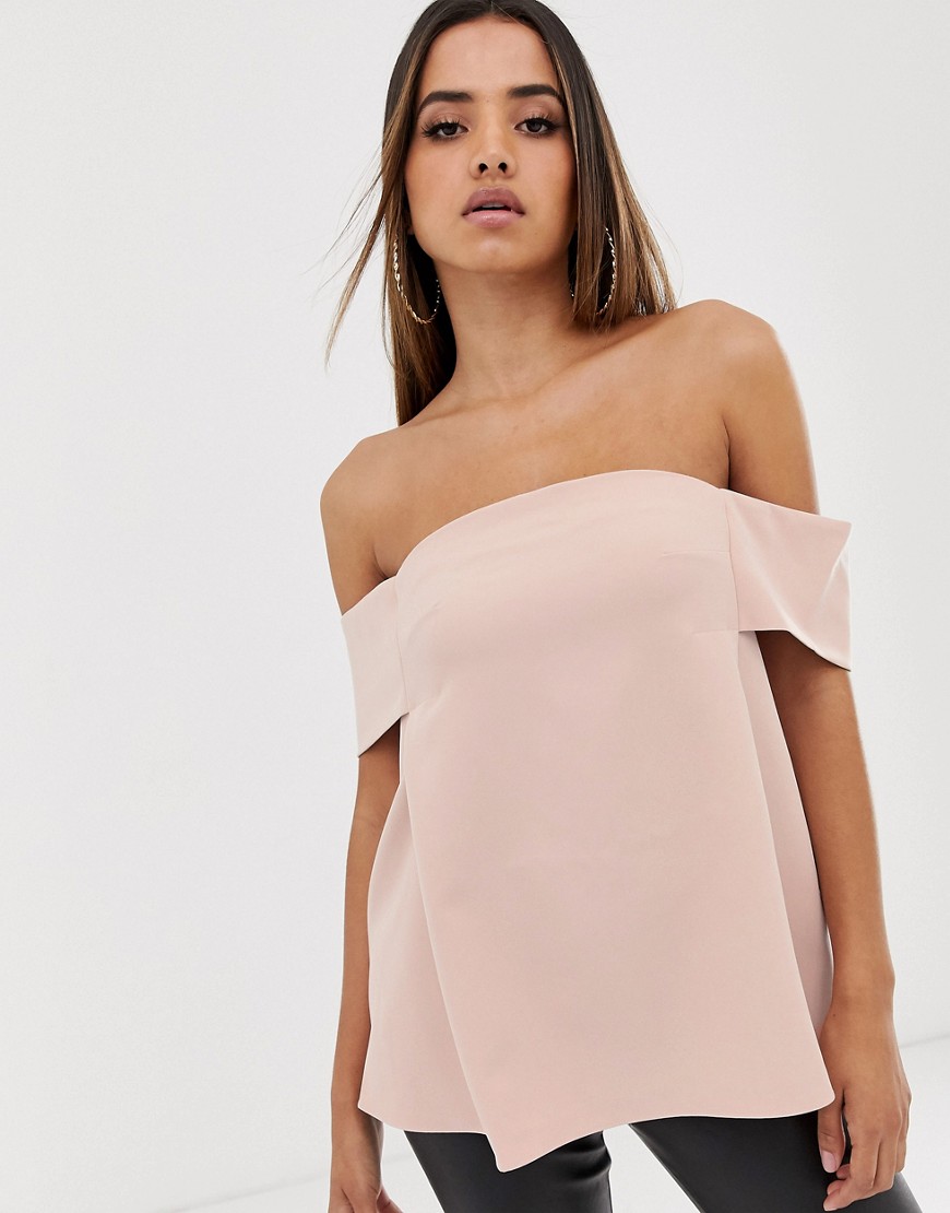 Missguided bardot structured top-Pink