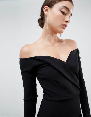 bardot tuxedo dress