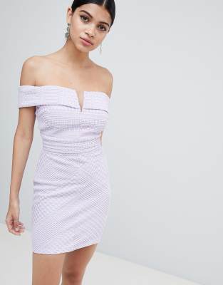 bardot v neck dress