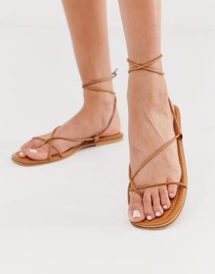 tan barely there sandals