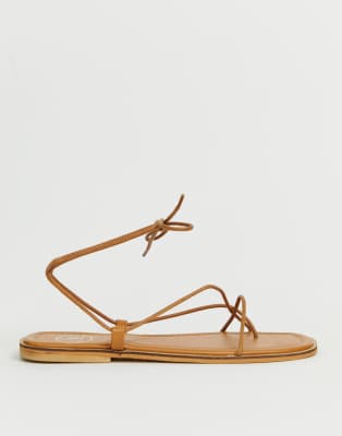 tan barely there sandals