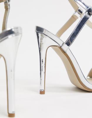 silver high heels asos