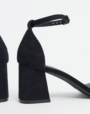 black block barely there heels