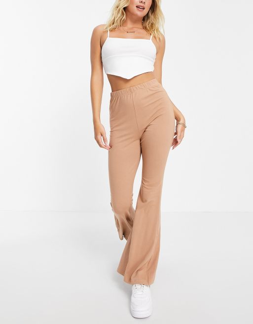 Missguided - Basic flare-broek in bruin