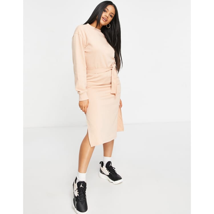 Missguided tie waist outlet sweater dress