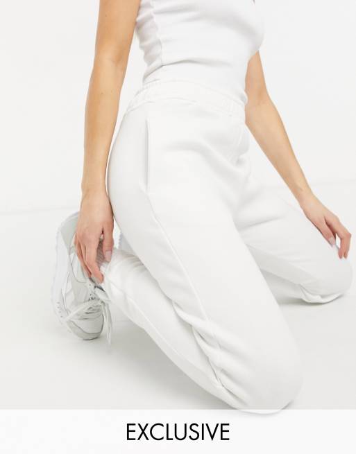 Missguided Petite White Oversized 90'S Loungewear Joggers - ShopStyle Pants