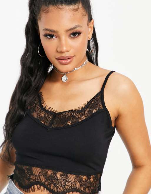 Missguided, Lace Trim Satin Bralet