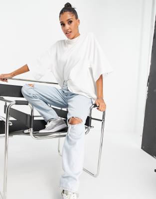 White Satin Extreme Oversized Shirt 