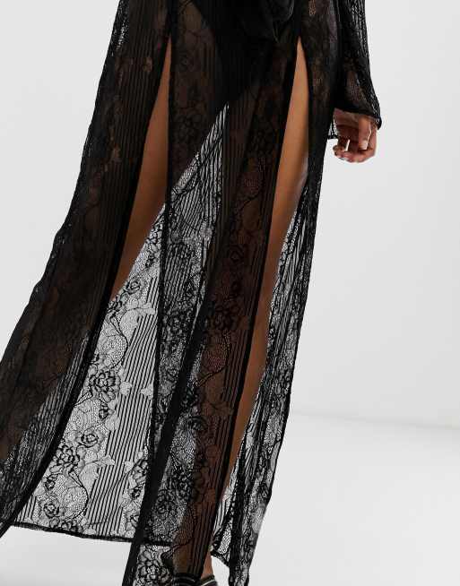 Black maxi shop skirt missguided