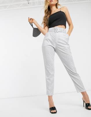 silver cigarette pants