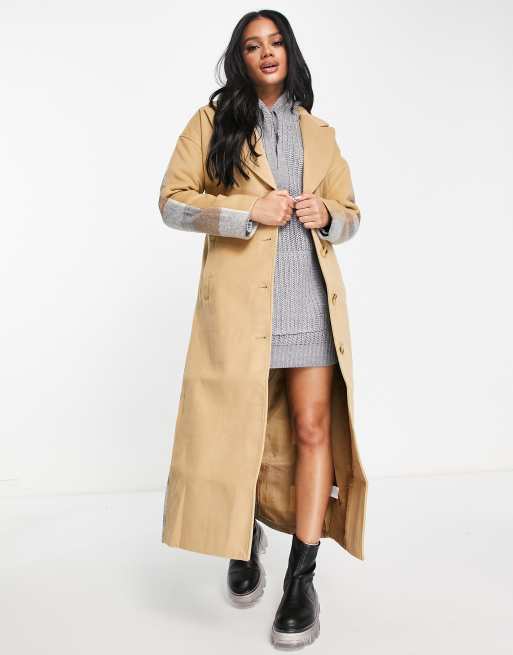 Missguided shop tan coat