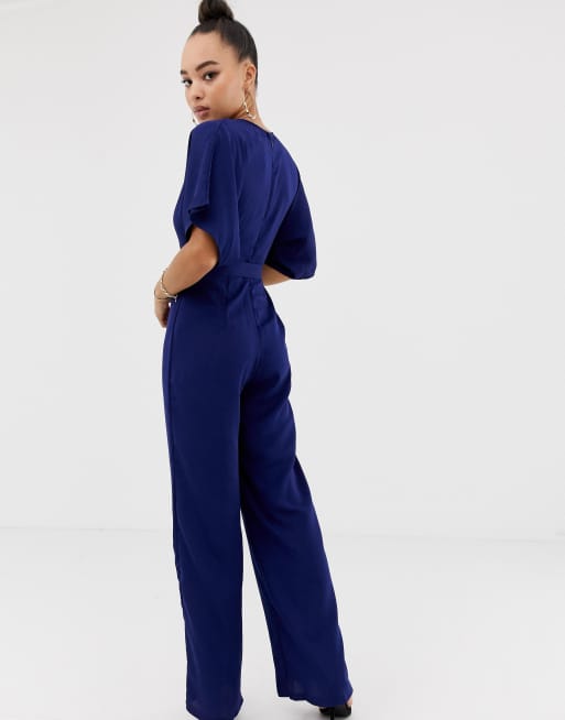 Missguided navy hot sale jumpsuit