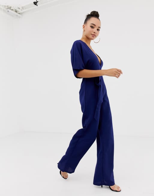 Missguided store navy jumpsuit