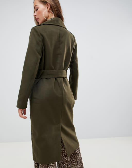 YOURS Plus Size Khaki Green Longline Military Coat