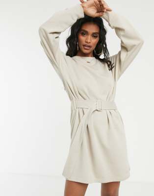 belted jumper dress