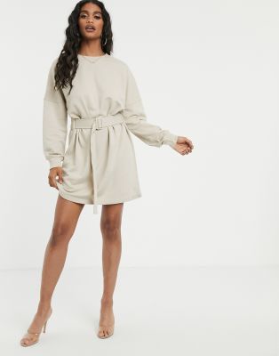 striped midi dress with sleeves