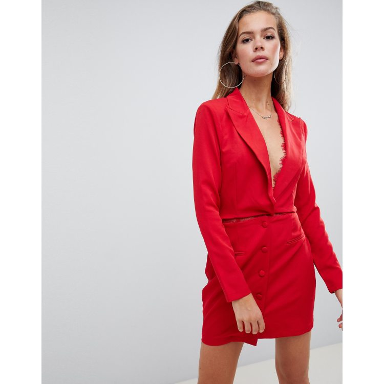 Asos red 2024 blazer dress