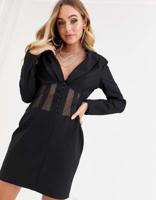 missguided black blazer dress