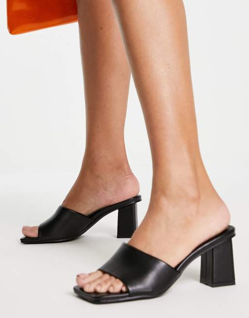 Square toe outlet mule heels