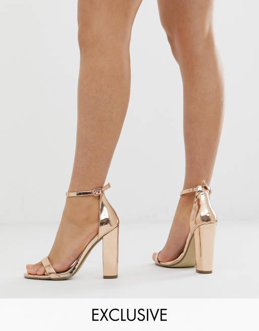 Missguided gold strappy store heels