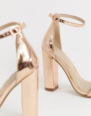 asos rose gold block heel