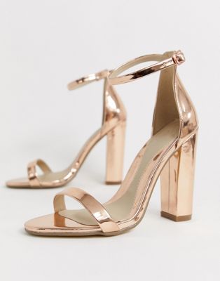 rose gold barely there heels