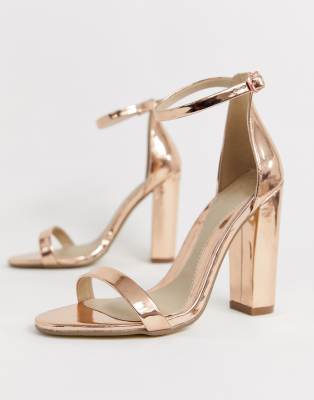 asos rose gold block heel