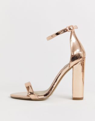 rose gold block heels asos