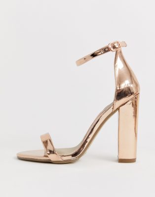 asos rose gold block heel