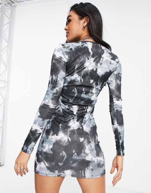 Missguided bodycon dress in tie-dye, 3 of 4