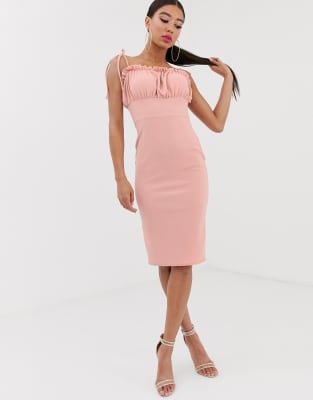 pink bodycon midi