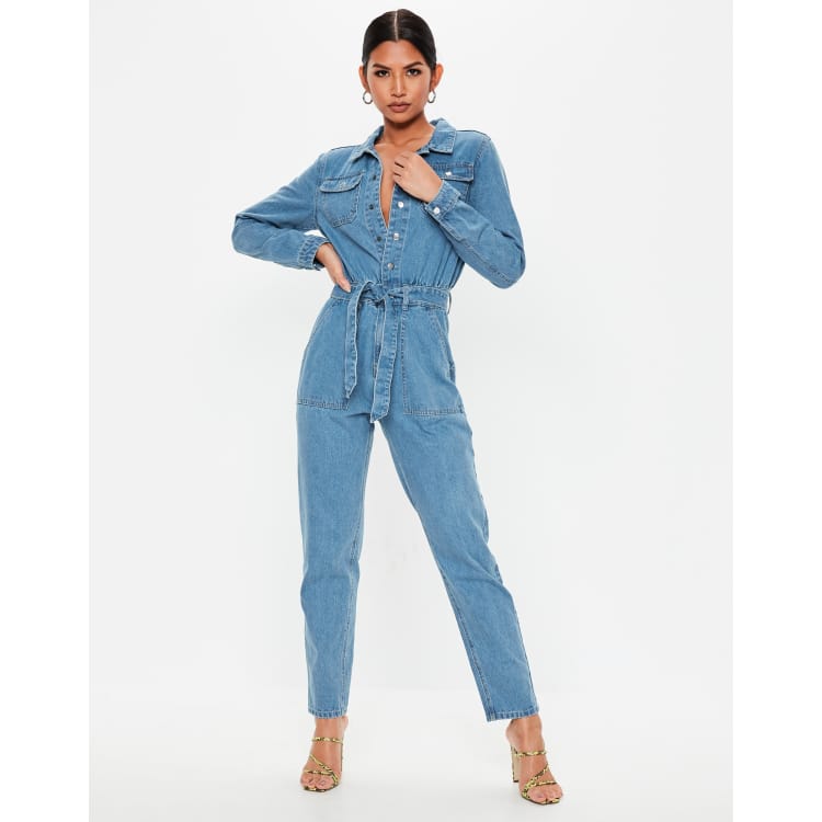 Missguided denim jumpsuit on sale