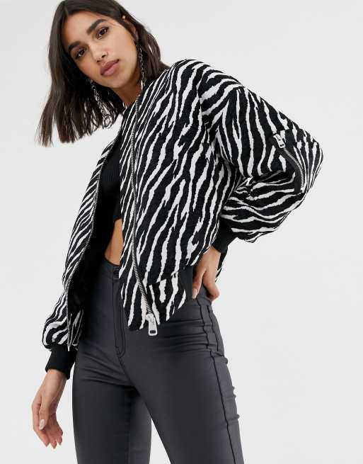 Zebra on sale bomber jacket