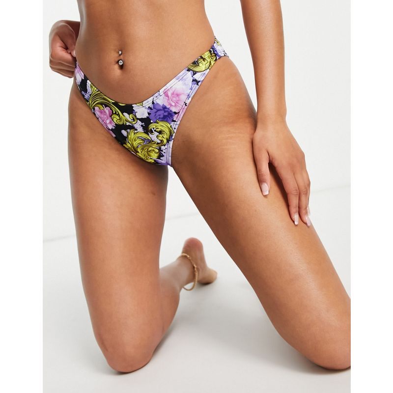 Bikini JM8xy Missguided - Slip bikini con stampa a fiori barocchi lilla in coordinato