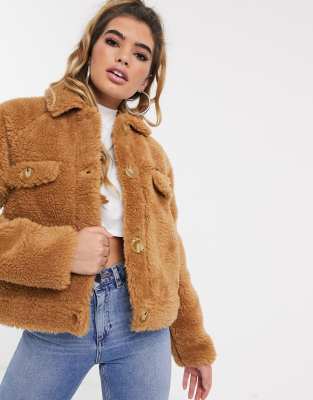 teddy bear coat missguided