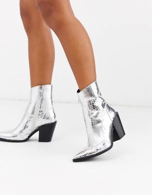 bottines argentées asos