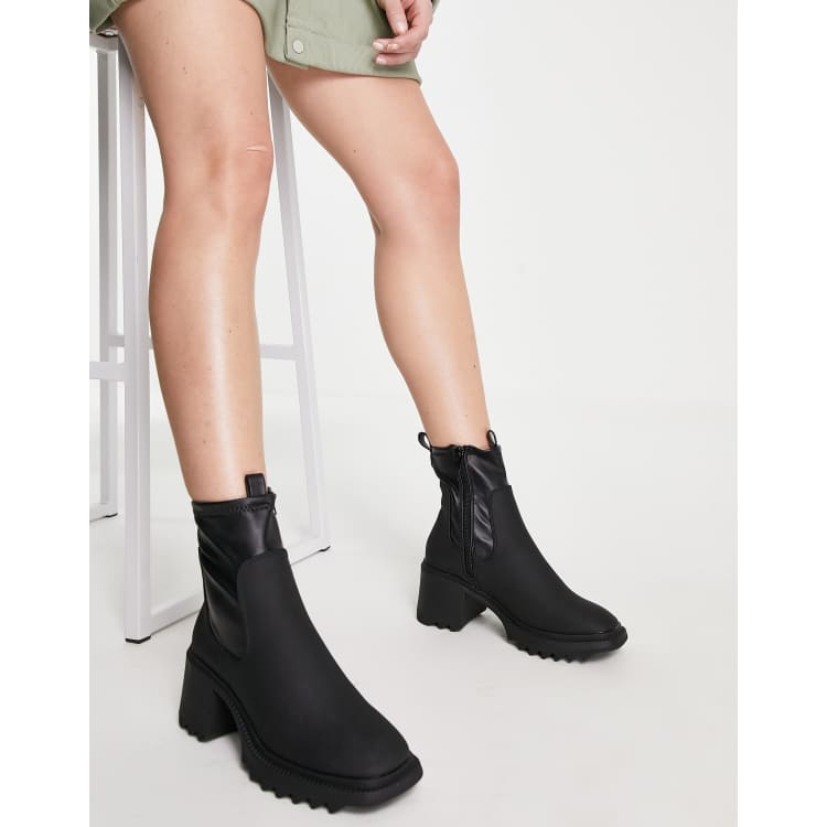 Missguided Bottines talon avec semelle crant e Noir