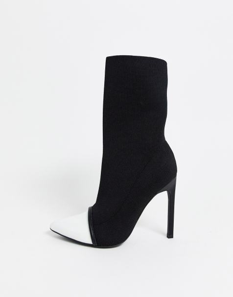 Missguided - Bottines souples en maille à bout contrastant - Noir