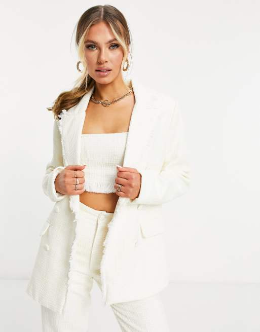 Missguided white clearance blazer