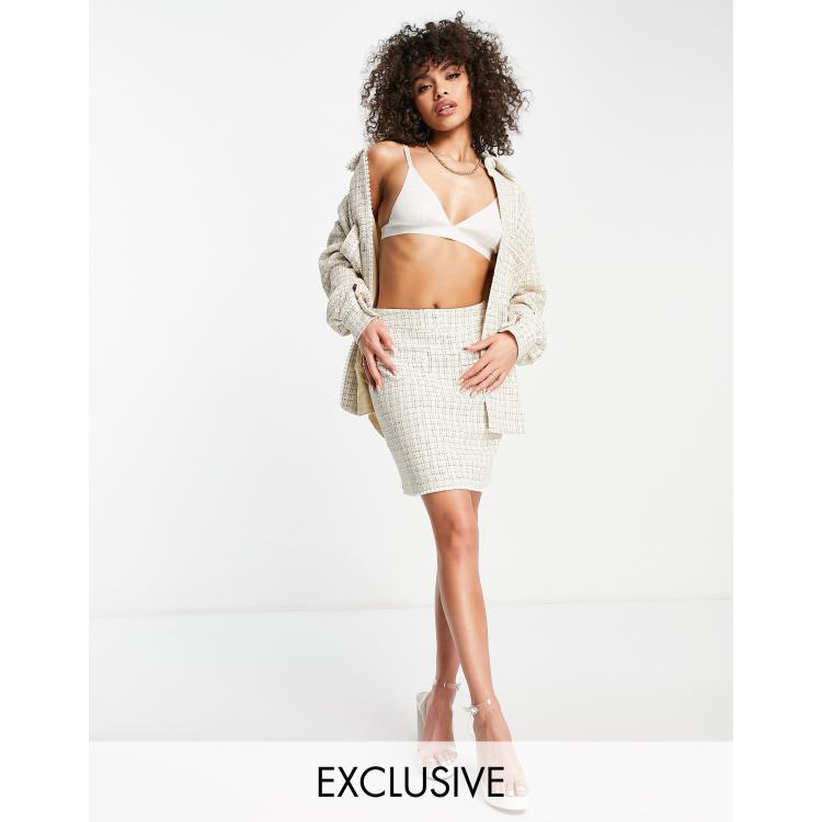 White mini shop skirt missguided