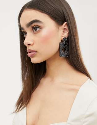 Résine Pendant Monochrome Avec MissguidedBoucles Carré En D'oreilles 8wOk0NXnP