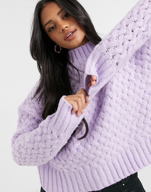 Missguided boxy jumper in lilac