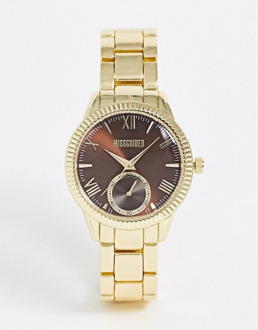 Missguided bracelet watch in gold MG006GM