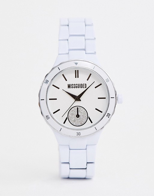 Missguided Bracelet watch in white