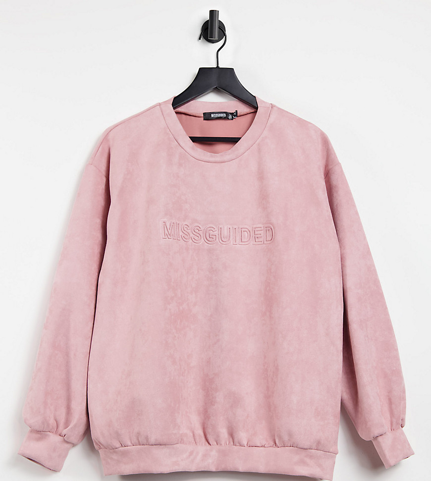 Missguided branded sweater in pink