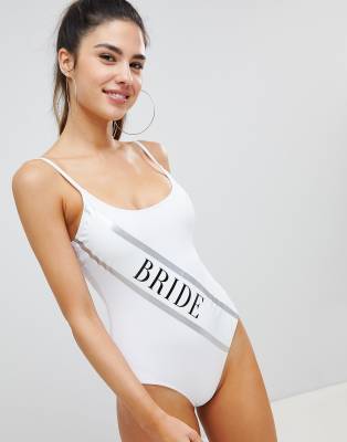 Missguided Bridal Sash Swimsuit