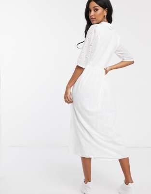 white shirt smock dress