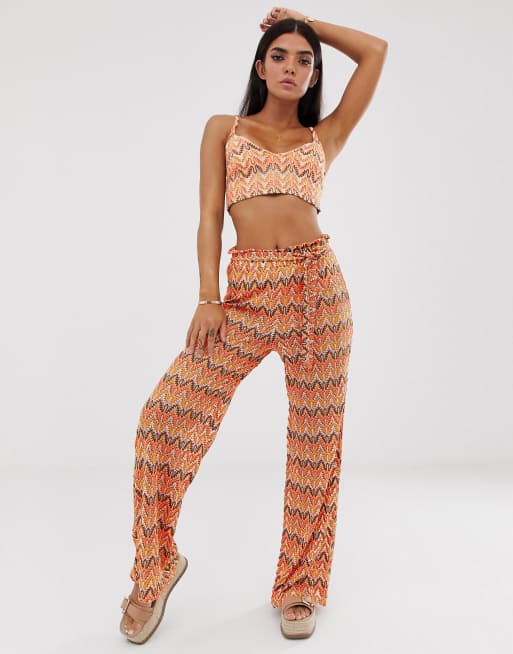 Missguided - Combi-set van crop top en broek met chevronprint, 3 van 3