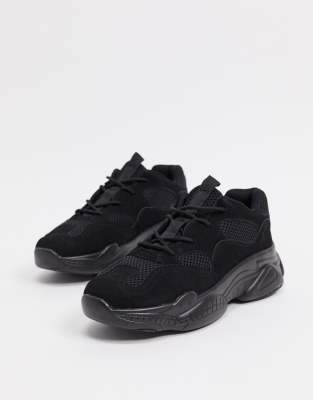 black bubble sole trainers